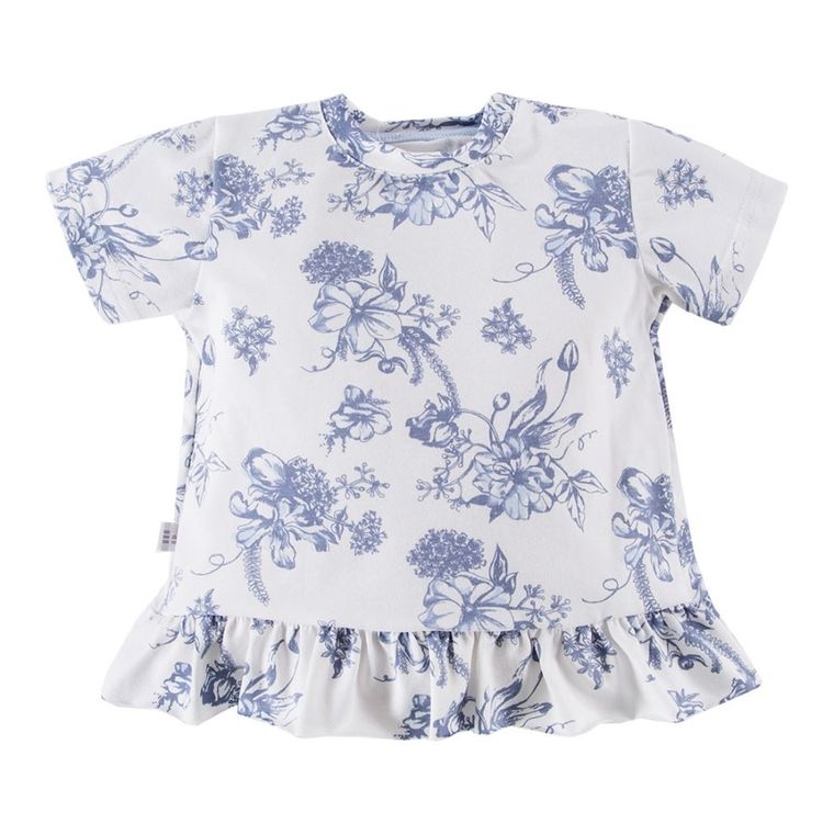 Bluzka dziewczęca z krótkim rękawem, biała, Eevi