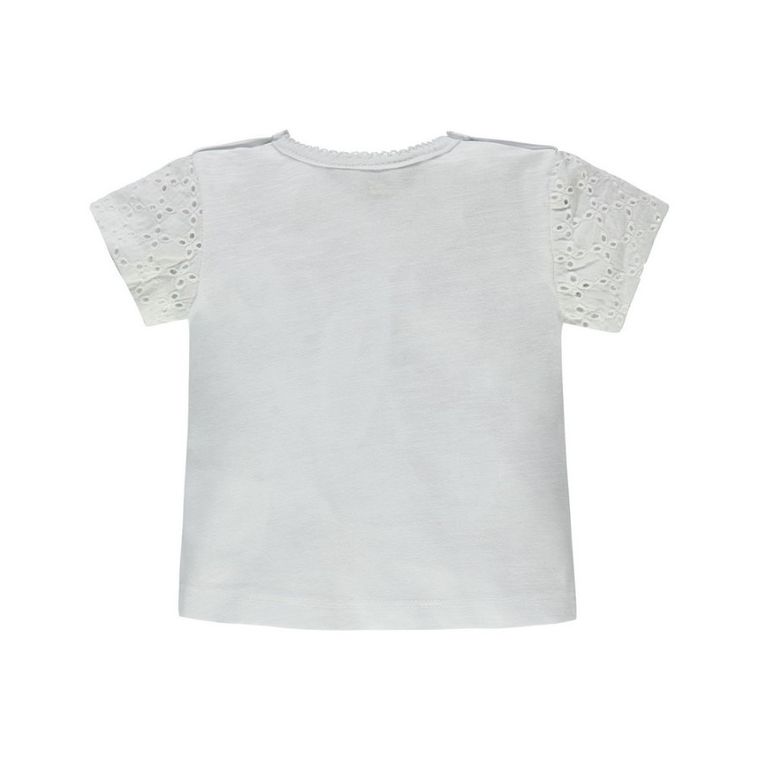 Bluzka dziewczęca z krótkim rękawem, biała, Kanz