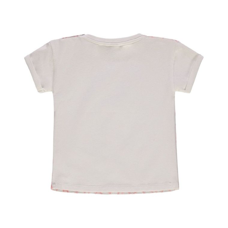 Bluzka dziewczęca z krótkim rękawem, biała, Kanz