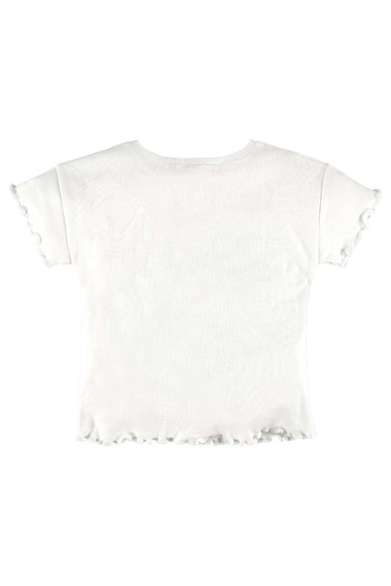 Bluzka dziewczęca z krótkim rękawem, biała, Up Baby