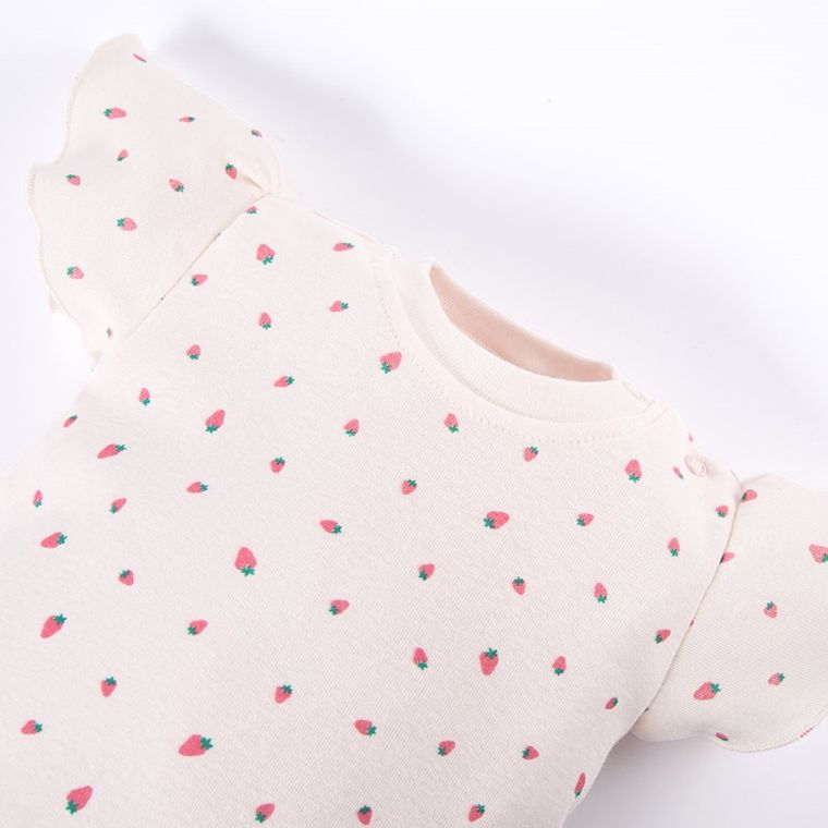 Bluzka dziewczęca z krótkim rękawem, ecru, Eevi