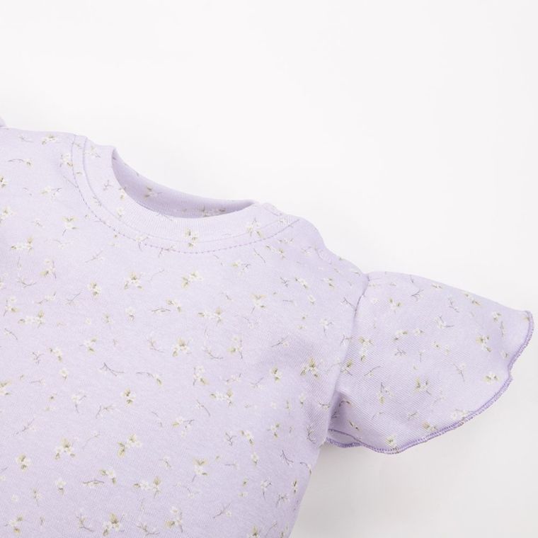 Bluzka dziewczęca z krótkim rękawem, fioletowa, Eevi