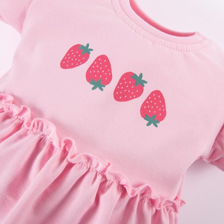 Bluzka dziewczęca z krótkim rękawem, różowa, Eevi