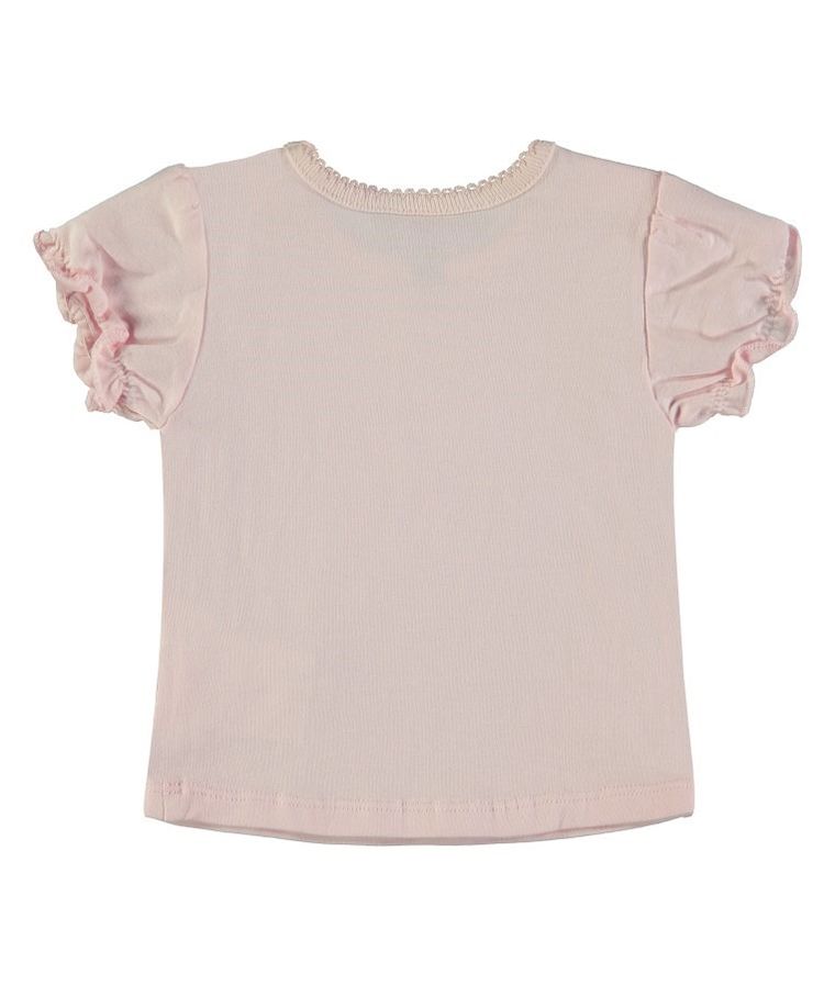 Bluzka dziewczęca z krótkim rękawem, różowa, Kanz