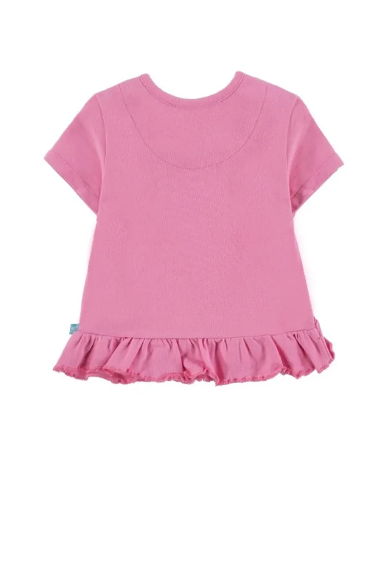 Bluzka dziewczęca z krótkim rękawem, różowa, Lief
