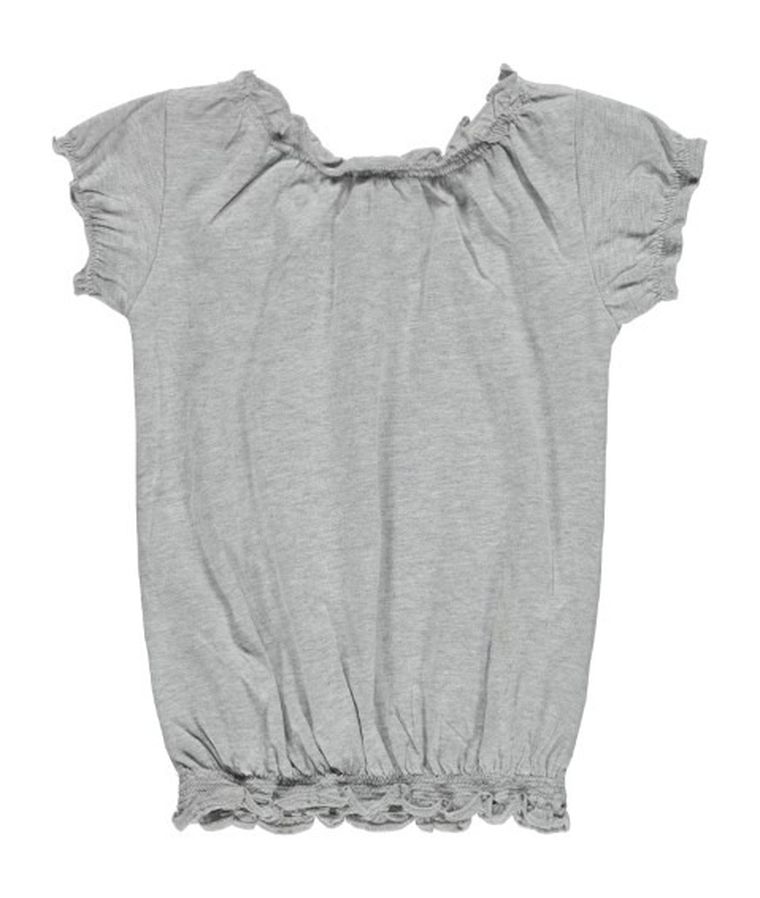 Bluzka dziewczęca z krótkim rękawem, szara, Kanz