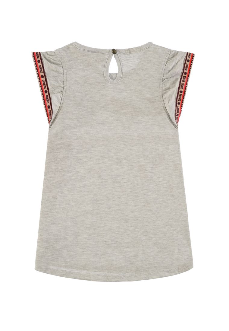 Bluzka dziewczęca z krótkim rękawem, szara, Tom Tailor