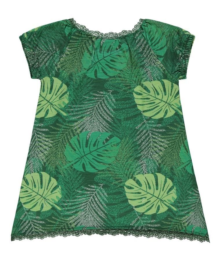 Bluzka dziewczęca z krótkim rękawem, zielona, Kanz