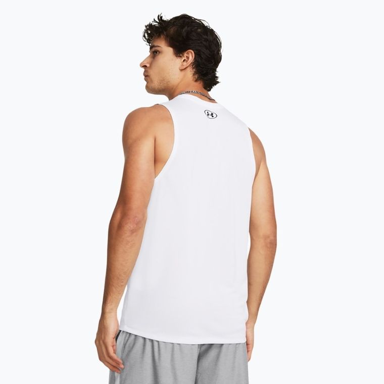 Bluzka męska bez rękawów, biała, Under Armour