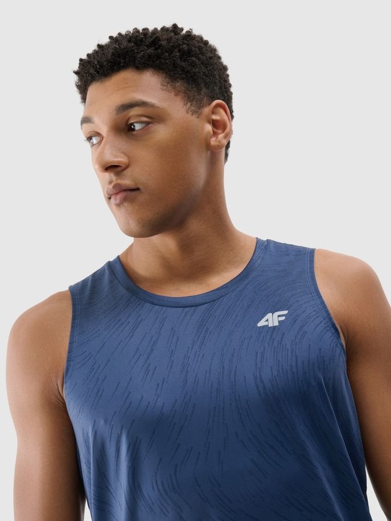 Bluzka męska bez rękawów, granatowa, 4F