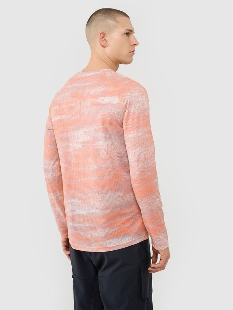 Bluzka męska z długim rękawem, pomarańczowa, 4F