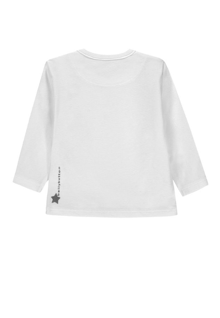 Bluzka niemowlęca z długim rękawem, bawełna organiczna, biała, Bellybutton