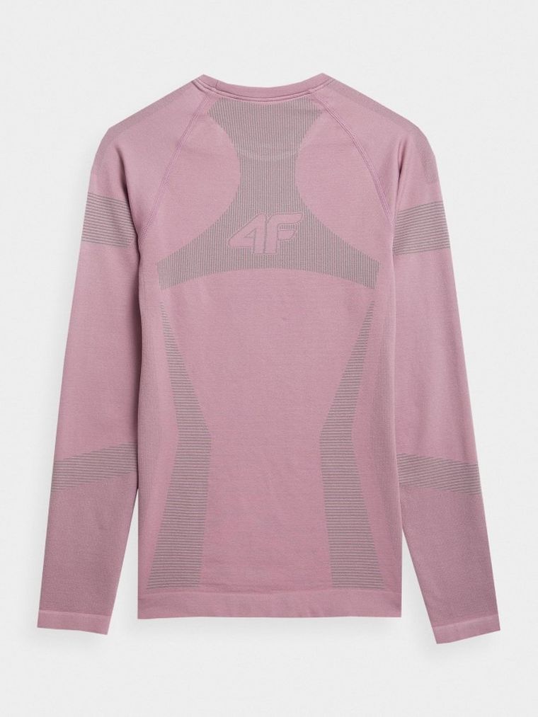 Bluzka termoaktywna damska z długim rękawem, różowa, 4F