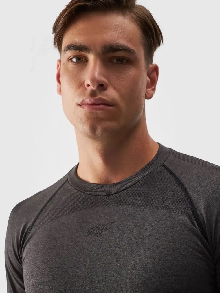 Bluzka termoaktywna męska z długim rękawem, czarna, 4F