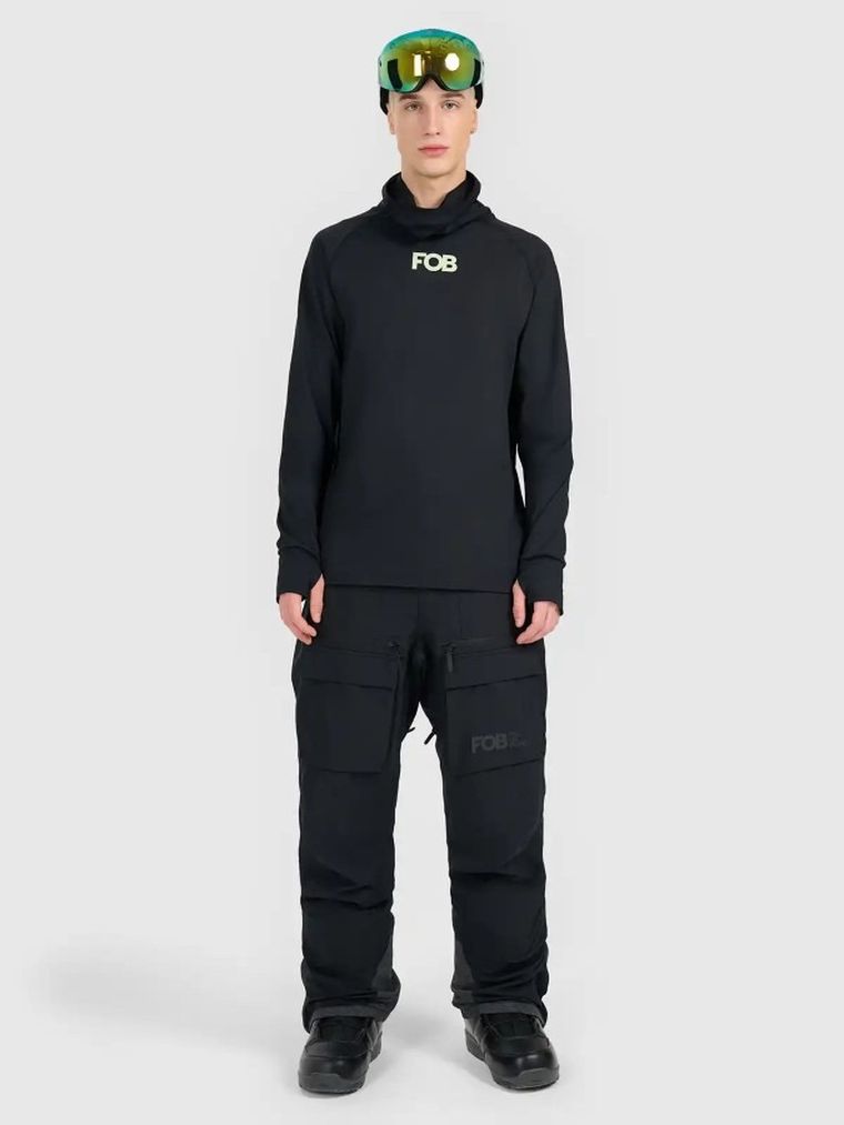 Bluzka termoaktywna męska z długim rękawem, czarna, 4F