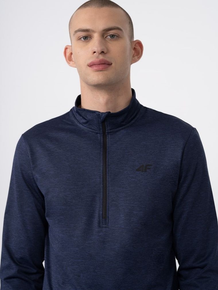 Bluzka termoaktywna męska z długim rękawem, niebieska, 4F