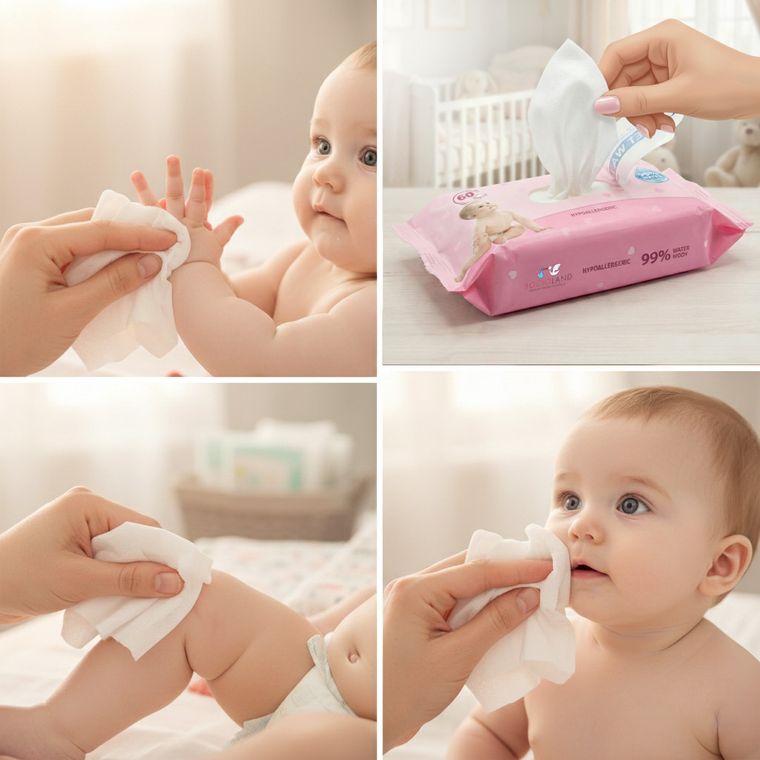 Bocioland, chusteczki nawilżane, 99% wody, 60 szt.