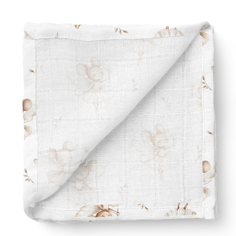 Bocioland, Myszki, pieluszka bambusowa, 40-40 cm