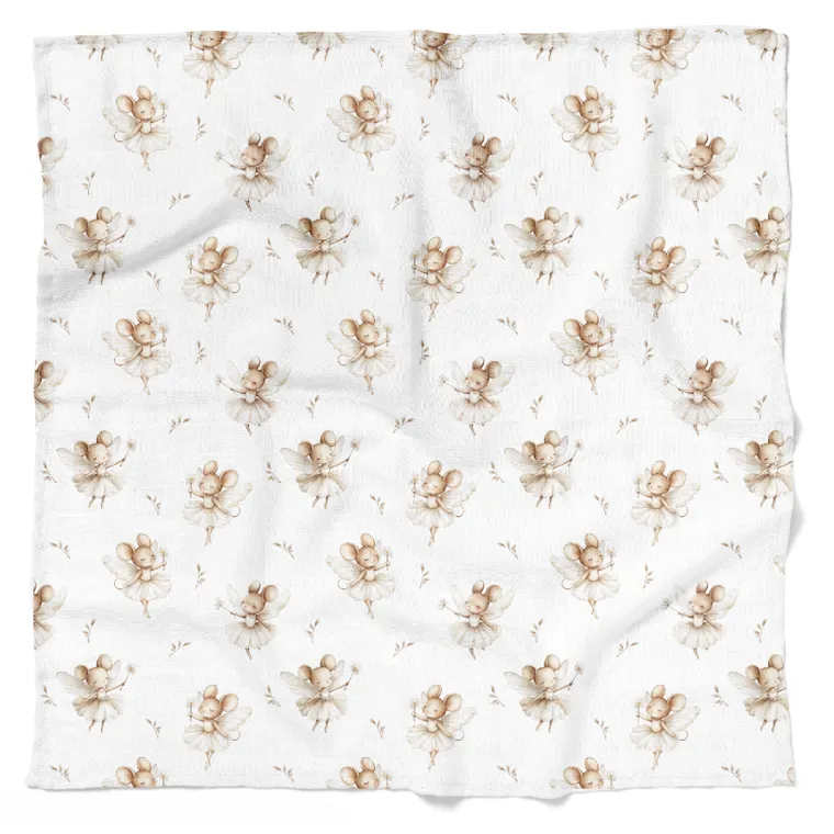 Bocioland, Myszki, pieluszka bambusowa, 75-75 cm