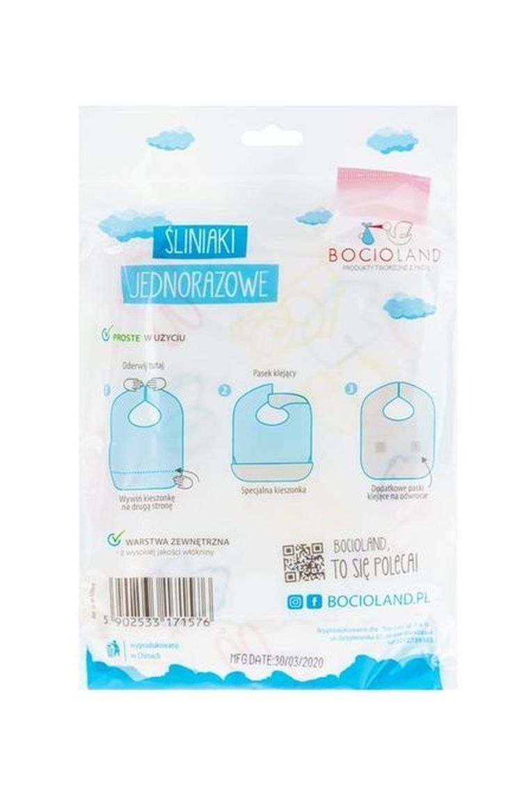 Bocioland, śliniaki jednorazowe, 10 szt.