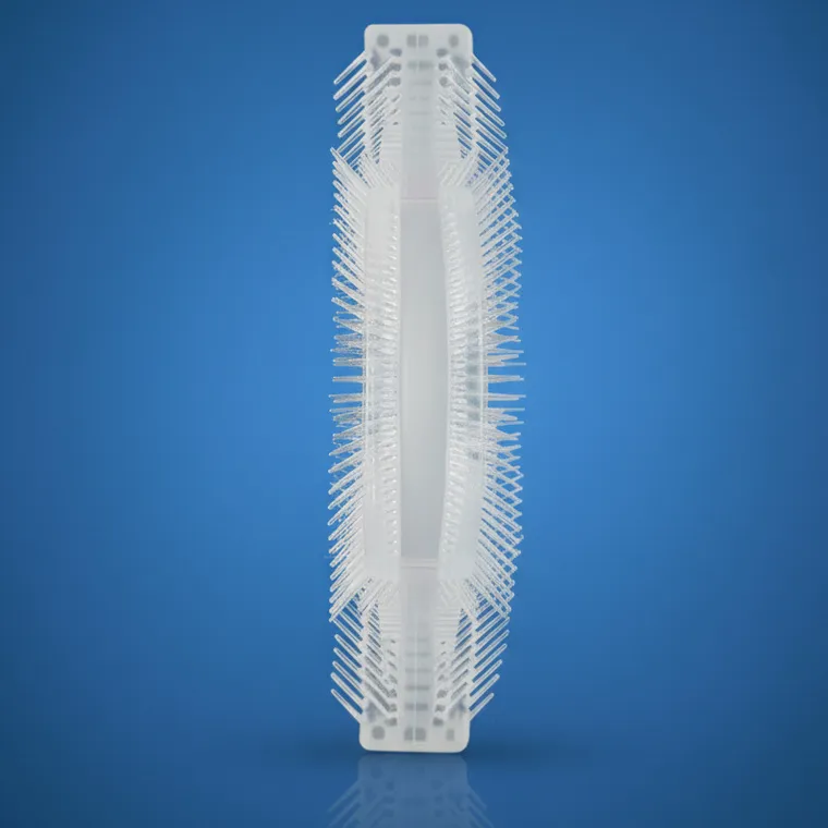 Bocioland, szczoteczka silikonowa w kształcie litery U do zębów, różowa