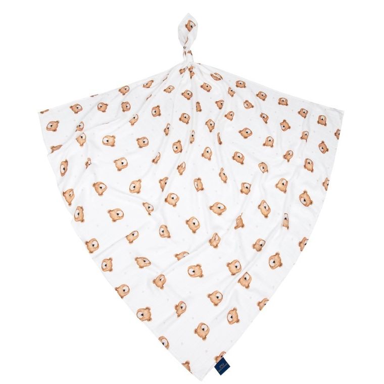 Bocioland, Teddy Bear, pieluszka bambusowa, 110-110 cm