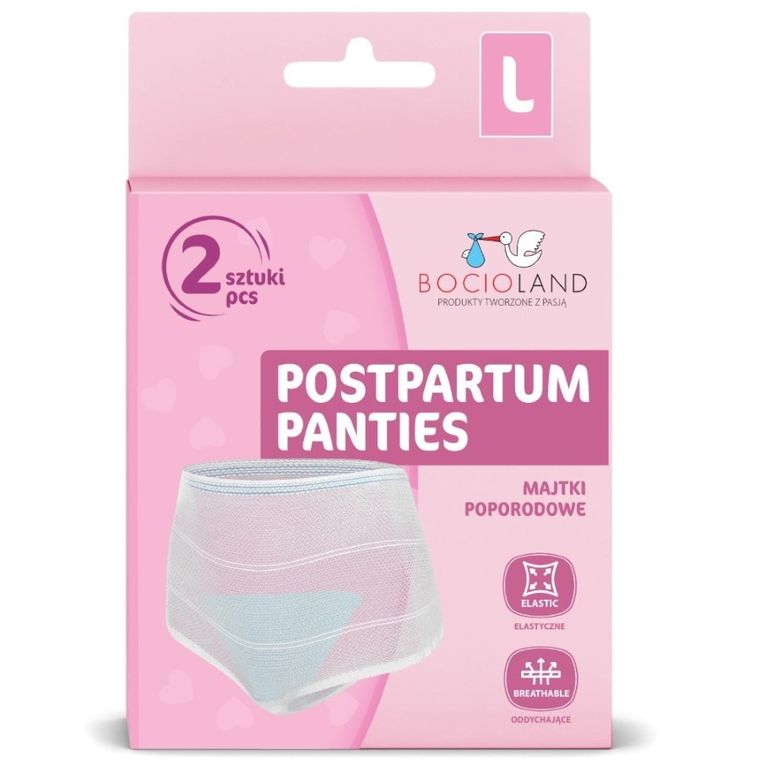 Bocioland, wielorazowe majtki poporodowe, rozmiar L, 2 szt.