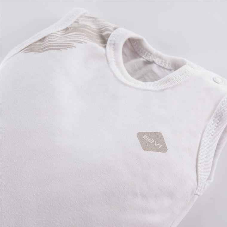 Body chłopięce bez rękawów, białe, Eevi