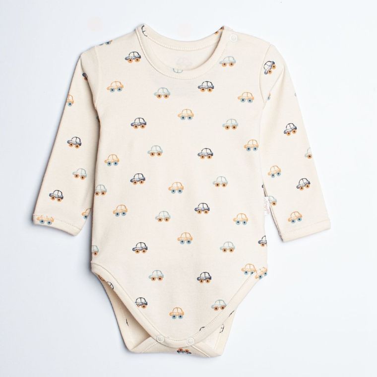 Body chłopięce z długim rękawem, beżowe, Nicol