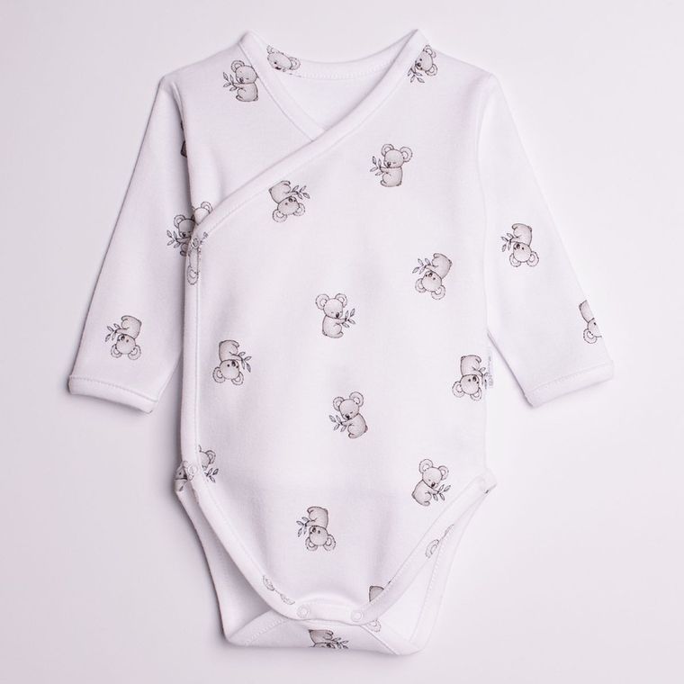 Body chłopięce z długim rękawem, białe, Nicol