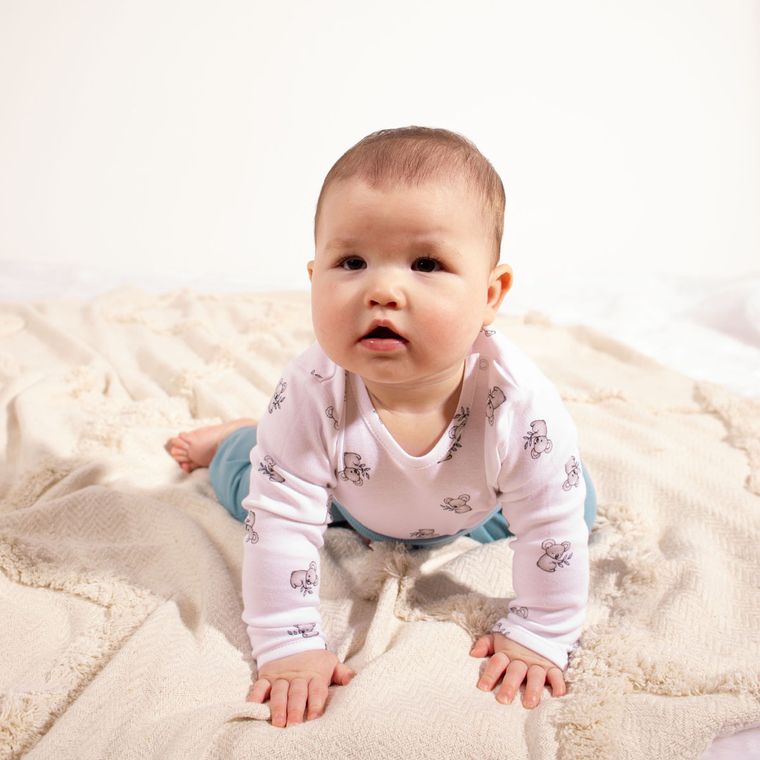 Body chłopięce z długim rękawem, białe, Nicol