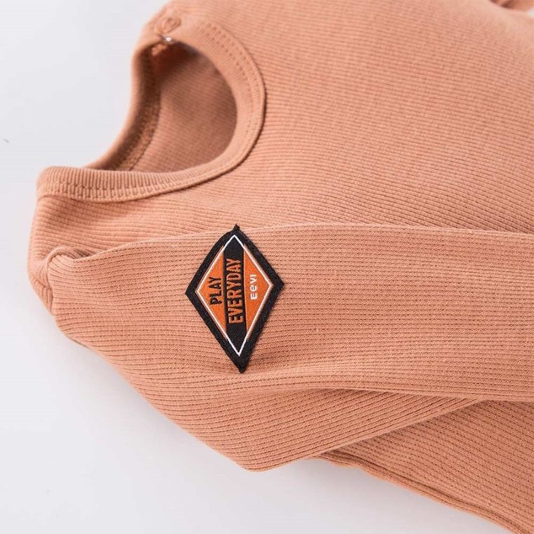 Body chłopięce z długim rękawem, brązowe, Jump, Eevi