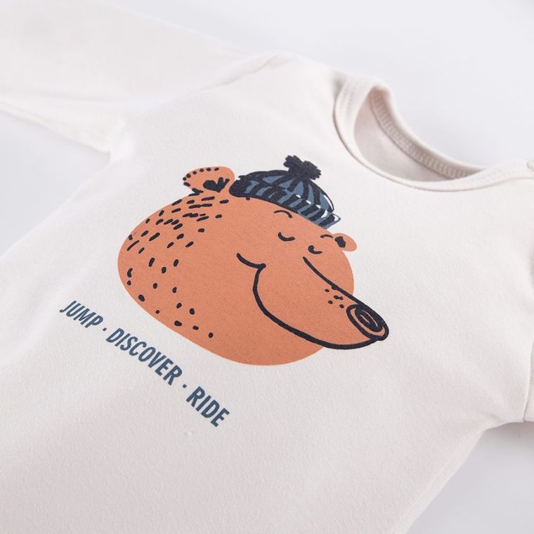 Body chłopięce z długim rękawem, ecru, Jump, Eevi