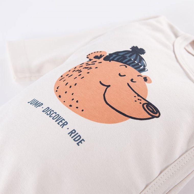 Body chłopięce z długim rękawem, ecru, Jump, Eevi