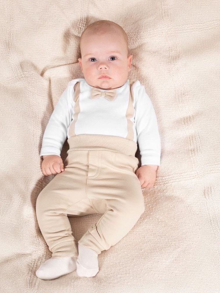 Body chłopięce z długim rękawem, ecru, Nicol