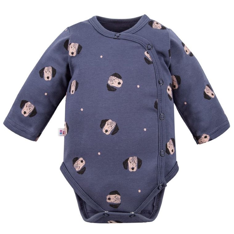 Body chłopięce z długim rękawem, granatowe, Eevi