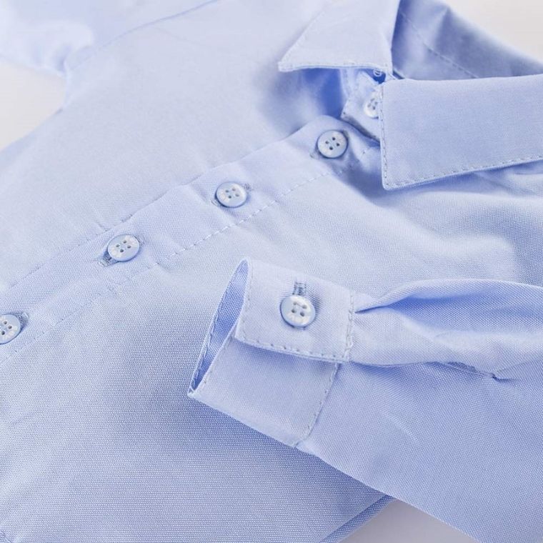 Body chłopięce z długim rękawem, koszulowe, niebieskie, Eevi