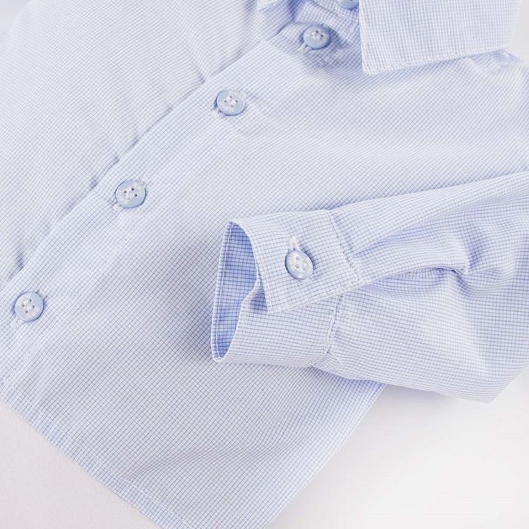 Body chłopięce z długim rękawem, koszulowe, niebieskie, Eevi