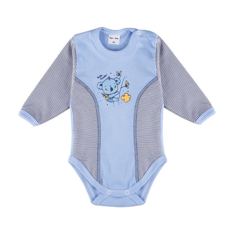 Body chłopięce z długim rękawem, niebieskie, białe, zestaw, 2 szt., Tup Tup