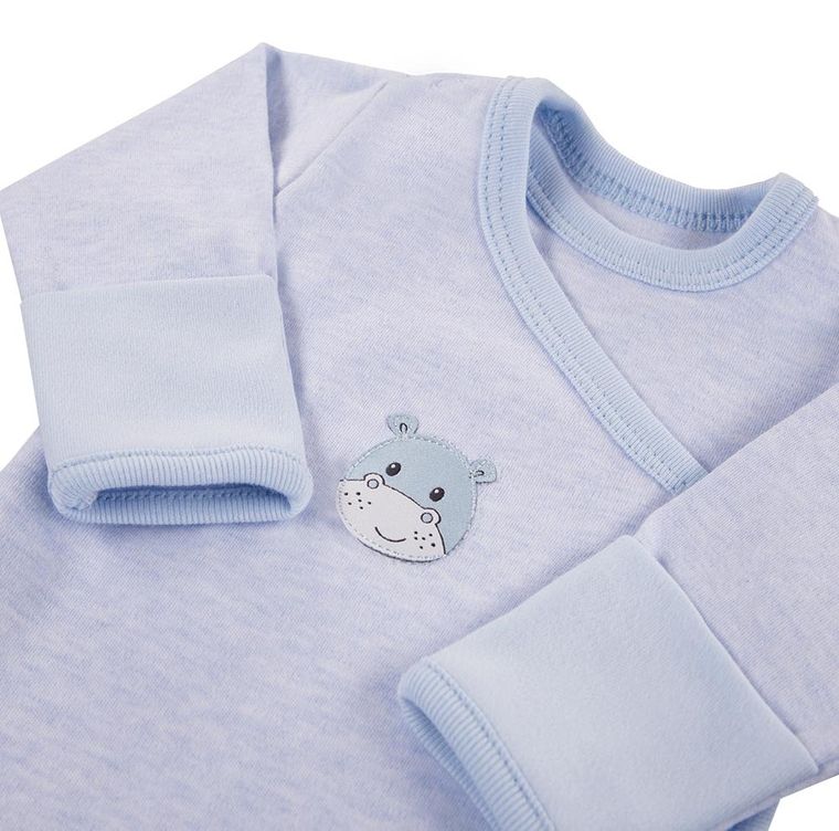 Body chłopięce z długim rękawem, niebieskie, Eevi