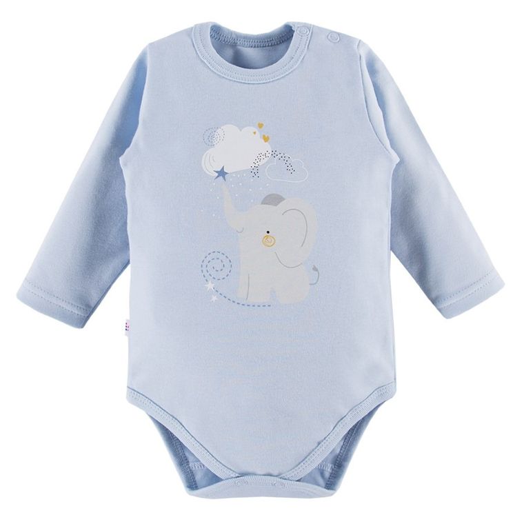 Body chłopięce z długim rękawem, niebieskie, Eevi