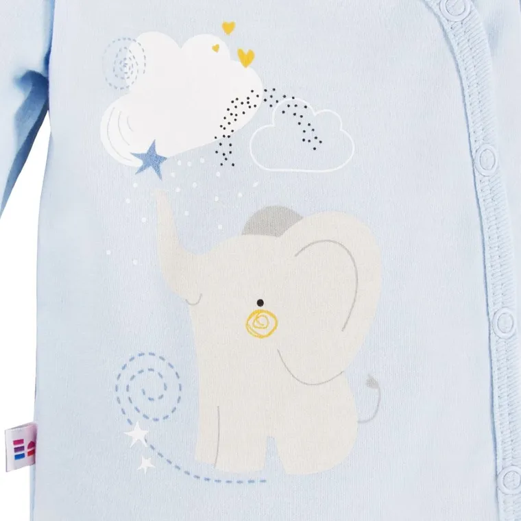 Body chłopięce z długim rękawem, niebieskie, Eevi