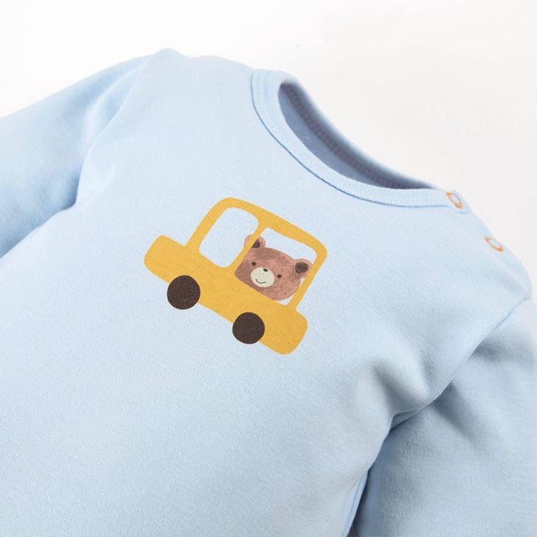 Body chłopięce z długim rękawem, niebieskie, Eevi