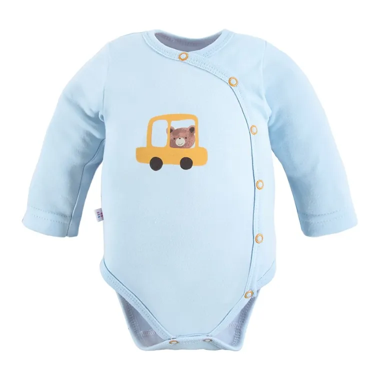 Body chłopięce z długim rękawem, niebieskie, Eevi