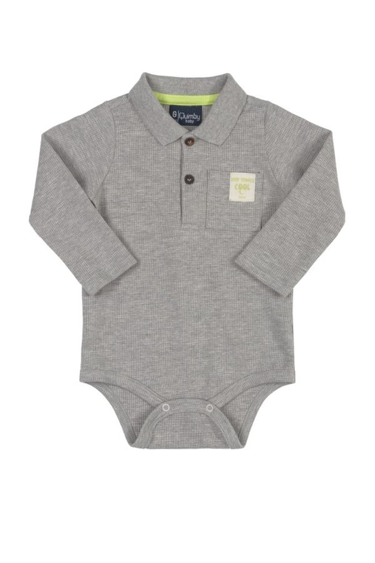Body chłopięce z długim rękawem, szare, Quimby
