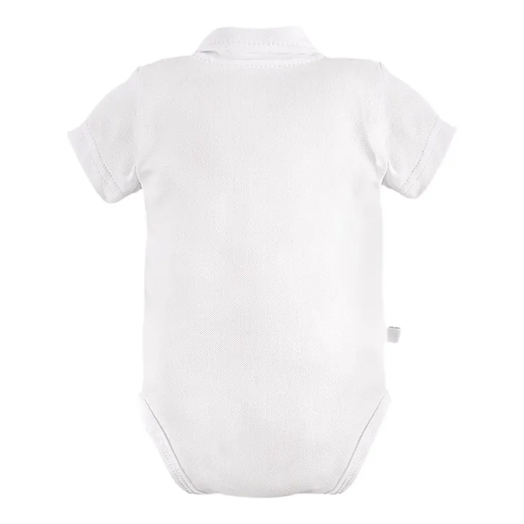 Body chłopięce z krótkim rękawem, białe, Eevi