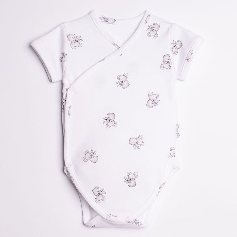 Body chłopięce z krótkim rękawem, białe, Nicol