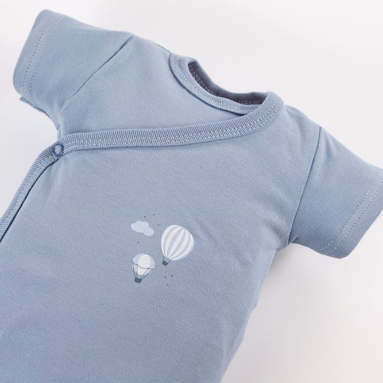 Body chłopięce z krótkim rękawem, niebieskie, Eevi