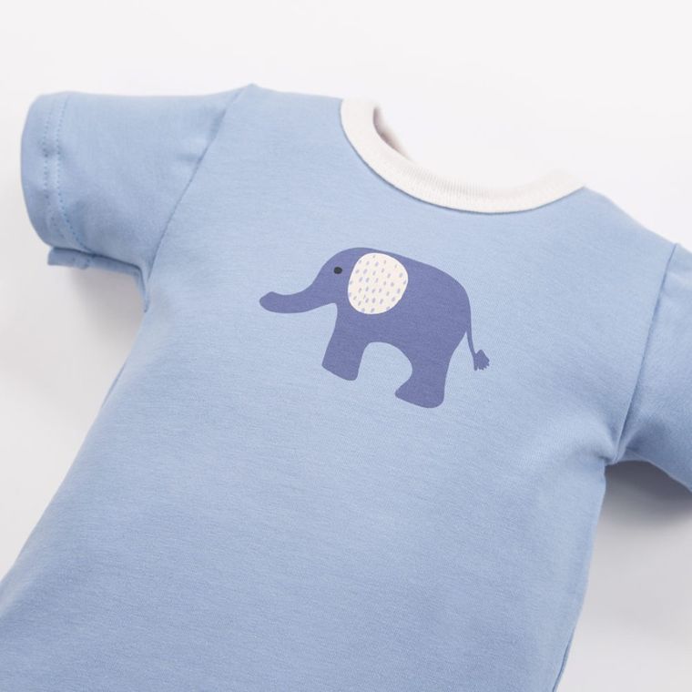 Body chłopięce z krótkim rękawem, niebieskie, Eevi