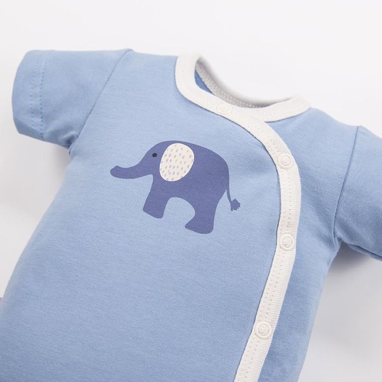 Body chłopięce z krótkim rękawem, niebieskie, Eevi